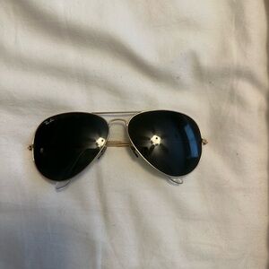 Ray-Ban Gold Frame Sunglasses with Black Lenses